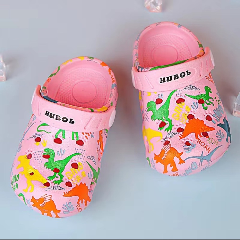 SALE Cartoon Dinosaur Pink Clogs Non Slip Slides Sandals - Picture 2 of 4